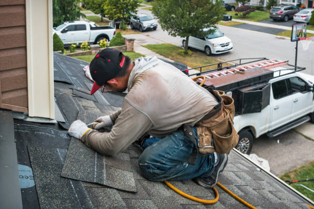 Professional Gutter Installation technician working in Wake Forest, NC